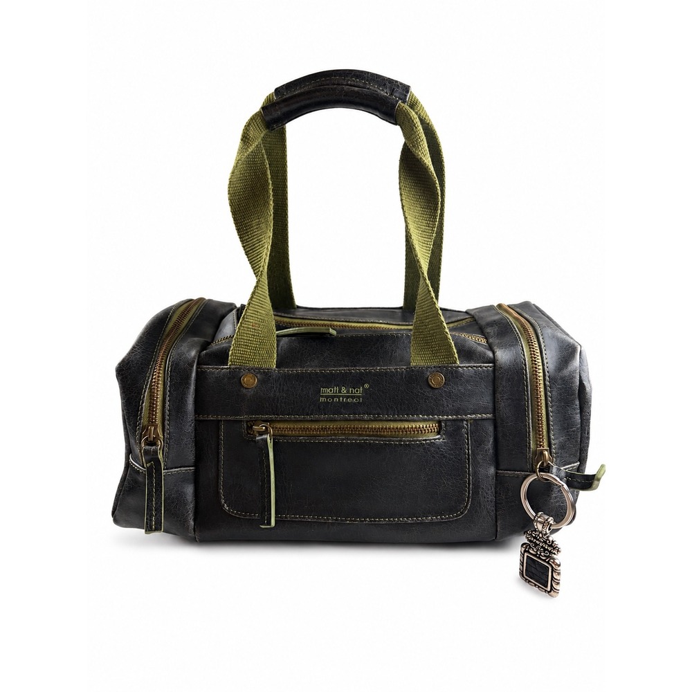 Matt & Nat Montreal Black Vintage Y2K Vegan Leather Barrel Shoulder Bag